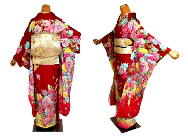 振袖 中古 送料無料 最高峰 新品同様 赤 金彩 金彩網目模様 花柄 身丈174.5cm 裄丈67cm 正絹 成人式 T3650 < 女性ファッション  振袖 中古 送料無料 最高峰 新品同様 赤 金彩 金彩網目模様 花柄 身丈174.5cm 裄丈67cm 正絹 成人式 T3650 < 女性ファッションの