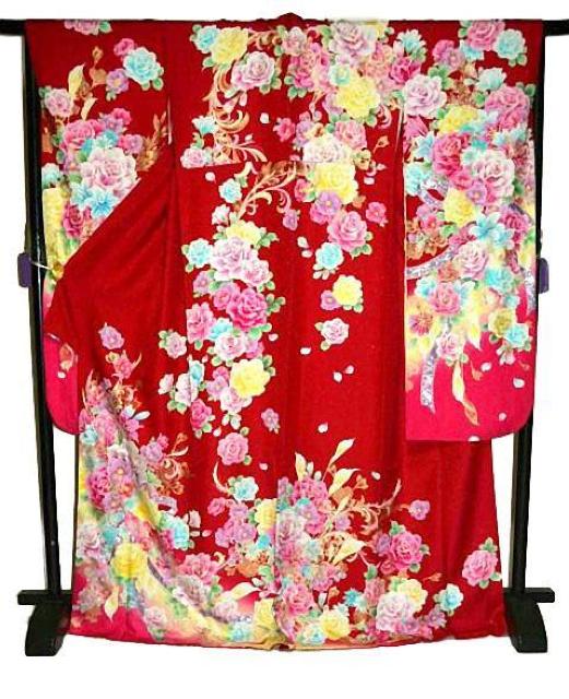 振袖 中古 送料無料 最高峰 新品同様 赤 金彩 金彩網目模様 花柄 身丈174.5cm 裄丈67cm 正絹 成人式 T3650 < 女性ファッション  振袖 中古 送料無料 最高峰 新品同様 赤 金彩 金彩網目模様 花柄 身丈174.5cm 裄丈67cm 正絹 成人式 T3650 < 女性ファッションの