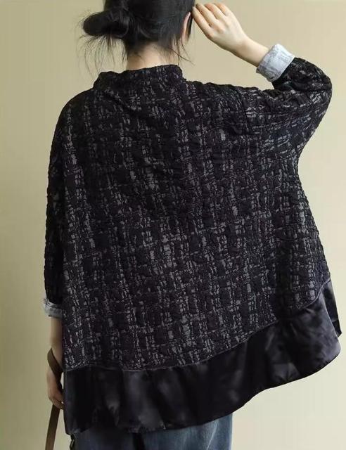 〜3L4L*レースプリント異素材テールカットチュニック*黒 < 女性ファッション 〜3L4L*レースプリント異素材テールカットチュニック*黒 < 女性ファッションの