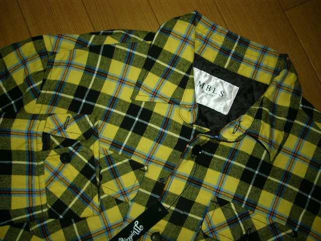 新品MBLSチェックシャツジャケットL黄中綿MARBLESマーブルズTMT < ブランド  新品MBLSチェックシャツジャケットL黄中綿MARBLESマーブルズTMT < ブランドの