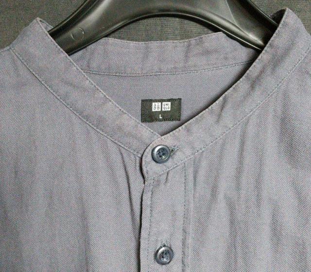ソフトツイルスタンドカラーシャツ メンズ L GRAY ユニクロ < 男性ファッション  ソフトツイルスタンドカラーシャツ メンズ L GRAY ユニクロ < 男性ファッションの