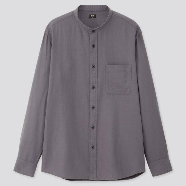 ソフトツイルスタンドカラーシャツ メンズ L GRAY ユニクロ < 男性ファッション  ソフトツイルスタンドカラーシャツ メンズ L GRAY ユニクロ < 男性ファッションの