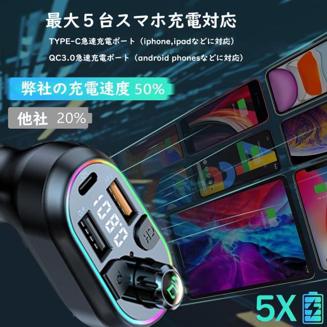 FMトランスミッター Bluetooth5.3 4in1 一体式 車載充電器 PD 30W+QC3.0急速充電 < 自動車/バイク FMトランスミッター Bluetooth5.3 4in1 一体式 車載充電器 PD 30W+QC3.0急速充電 < 自動車/バイク