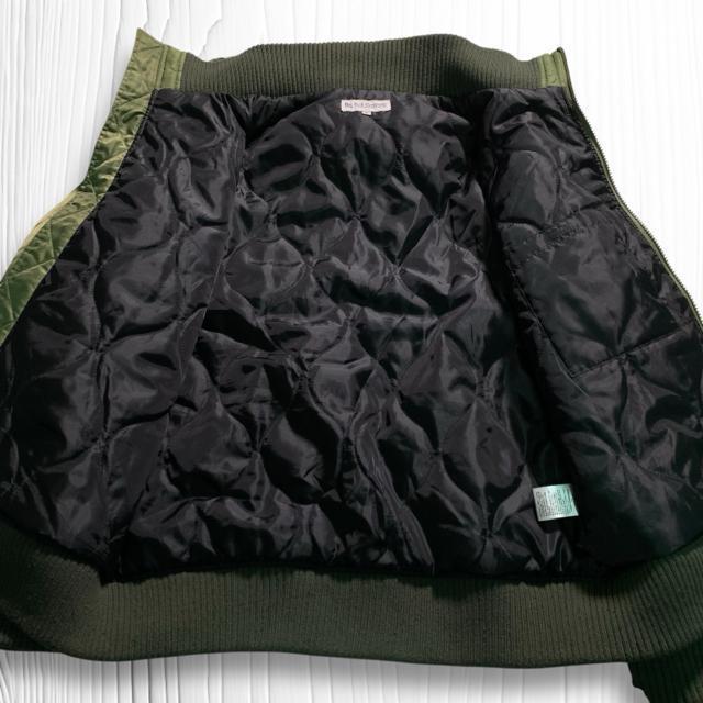 ブルースタンダード MA-1 フライトジャケット オリーブ 中綿入 フード付 Lサイズ ボンバージャケット ブルゾン アウター < 男性ファッション  ブルースタンダード MA-1 フライトジャケット オリーブ 中綿入 フード付 Lサイズ ボンバージャケット ブルゾン アウター < 男性ファッションの