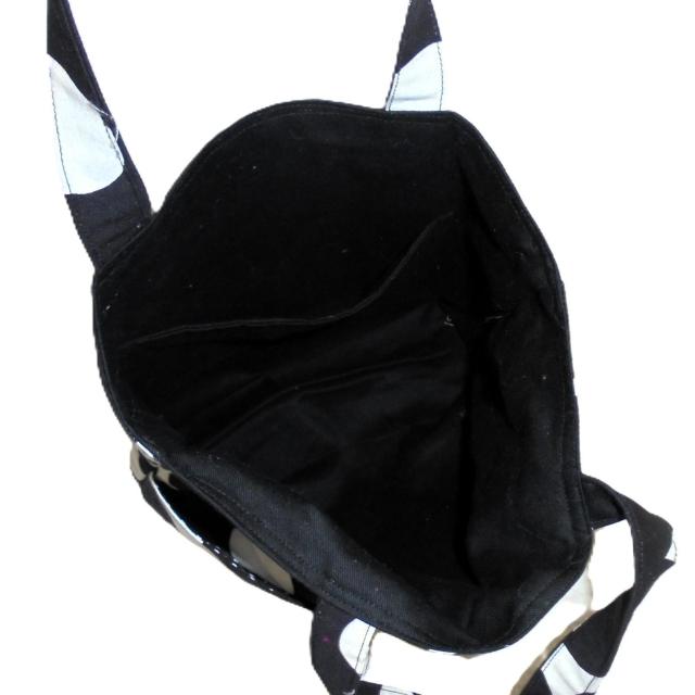 【くったりタイプ】【スクエアベーシックトートバッグ】【外ポケA】◆北欧◆黒い花×白地 < 女性ファッション 【くったりタイプ】【スクエアベーシックトートバッグ】【外ポケA】◆北欧◆黒い花×白地 < 女性ファッションの