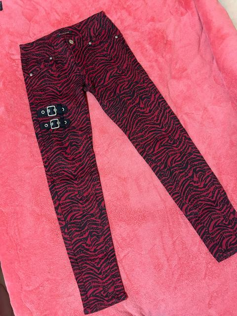 ALGONQUINS ベルトポイント装飾 ゼブラ風スカル柄 スキニーパンツ パンク 新品未使用 < ブランド ALGONQUINS ベルトポイント装飾 ゼブラ風スカル柄 スキニーパンツ パンク 新品未使用 < ブランドの