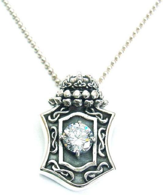 シルバー925 クラウンシールドペンダント チャーム ダイヤ < 男性アクセサリー/時計  シルバー925 クラウンシールドペンダント チャーム ダイヤ  < 男性アクセサリー/時計の