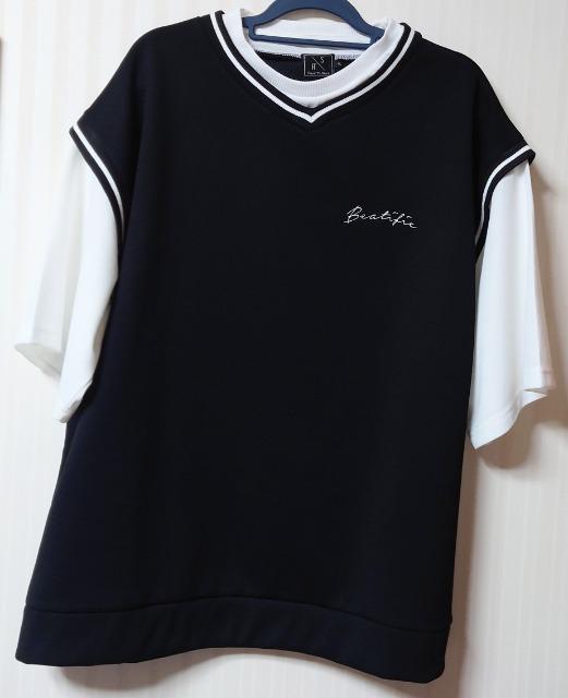 【MENS】レイヤード風 半袖 トップス【大きいサイズ】 < 男性ファッション 【MENS】レイヤード風 半袖 トップス【大きいサイズ】 < 男性ファッションの