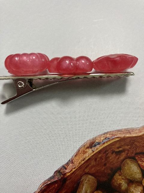 ハンドメイド レジン 和菓子 ヘアクリップ パールピンク < 女性ファッション  ハンドメイド レジン 和菓子 ヘアクリップ パールピンク < 女性ファッションの