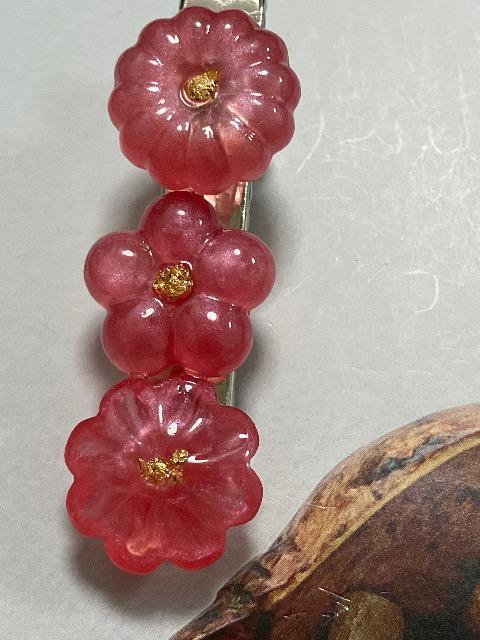 ハンドメイド レジン 和菓子 ヘアクリップ パールピンク < 女性ファッション  ハンドメイド レジン 和菓子 ヘアクリップ パールピンク < 女性ファッションの