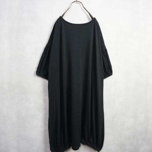 新品 バルーンワンピース ブラック ドレープ ギャザー < 女性ファッション  新品 バルーンワンピース ブラック ドレープ ギャザー < 女性ファッションの