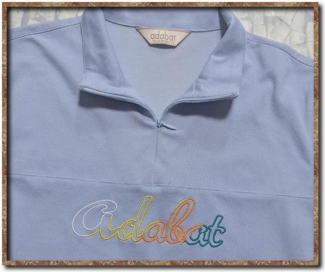 アダバット 刺繍入り切替半袖ポロシャツ 水色 < ブランド アダバット 刺繍入り切替半袖ポロシャツ 水色 < ブランドの