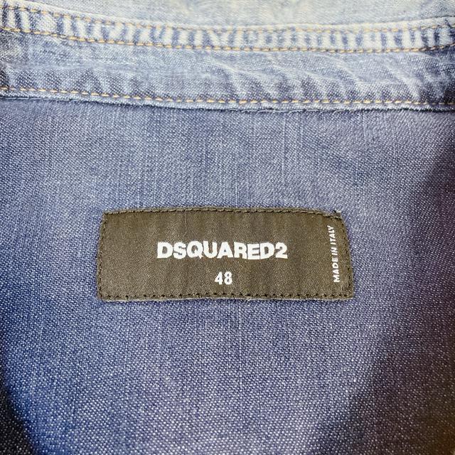 美品 ディースクエアード ヴィンテージ加工 デニムシャツ ブルー 48 4241 < 男性ファッション 美品 ディースクエアード ヴィンテージ加工 デニムシャツ ブルー 48 4241 < 男性ファッションの
