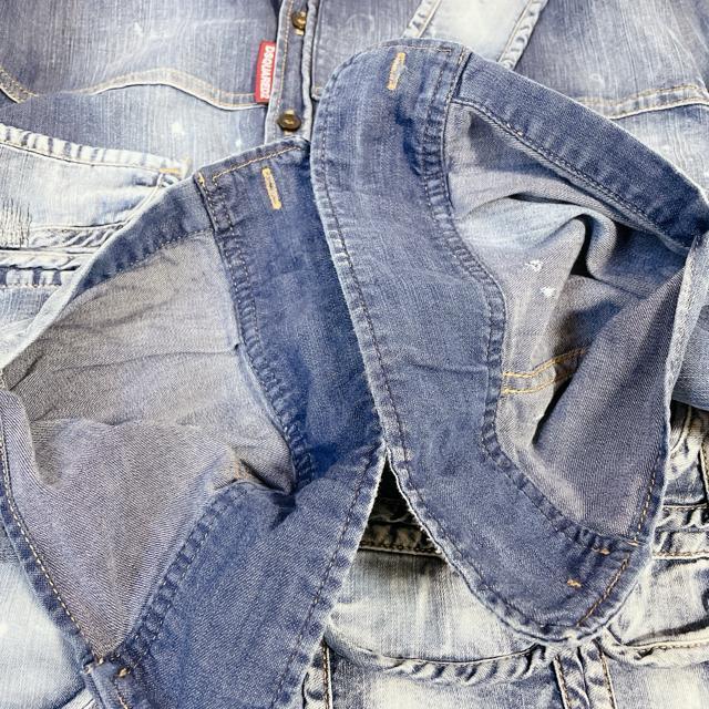 美品 ディースクエアード ヴィンテージ加工 デニムシャツ ブルー 48 4241 < 男性ファッション 美品 ディースクエアード ヴィンテージ加工 デニムシャツ ブルー 48 4241 < 男性ファッションの