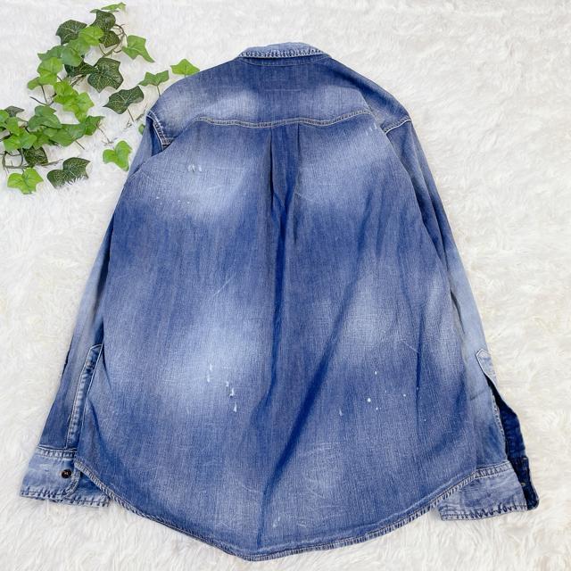 美品 ディースクエアード ヴィンテージ加工 デニムシャツ ブルー 48 4241 < 男性ファッション 美品 ディースクエアード ヴィンテージ加工 デニムシャツ ブルー 48 4241 < 男性ファッションの