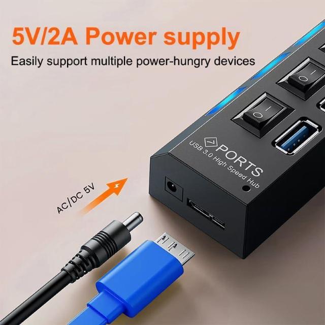 �y�����i���zUSB�n�u �|�[�g7�@�X�C�b�`ON/OFF�@�\����  �� �Ɠd/AV�� 