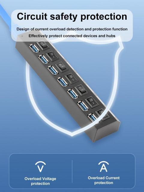 �y�����i���zUSB�n�u �|�[�g7�@�X�C�b�`ON/OFF�@�\���� �� �Ɠd/AV�� 