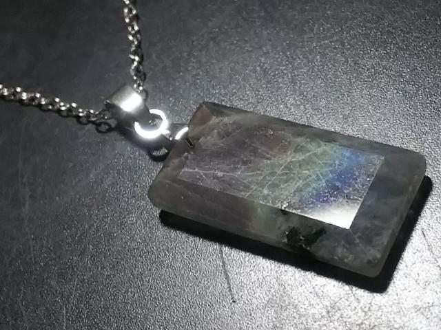 天然石★ラブラドライト レクカット ペンダント < 女性アクセサリー/時計 天然石★ラブラドライト レクカット ペンダント < 女性アクセサリー/時計の
