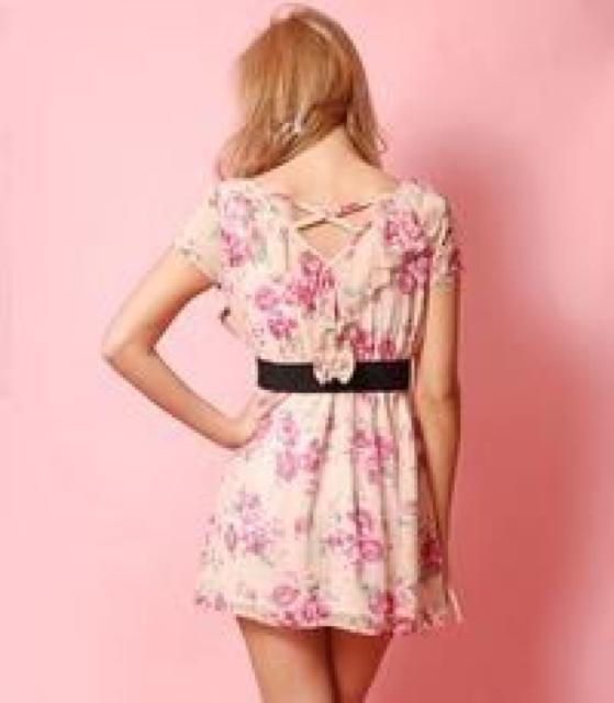 MARS☆ハートバラ☆ベルト付きシフォンワンピ☆ベージュ☆新品 < ブランド MARS☆ハートバラ☆ベルト付きシフォンワンピ☆ベージュ☆新品 < ブランドの