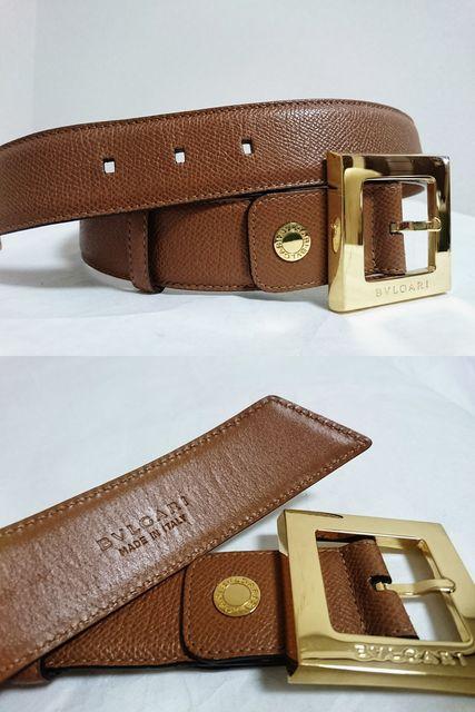 正規良 BVLGARIブルガリ ロゴ 立体スクエアバックル レザーベルト 茶×金 67~72p 調節可 スーツ○男女兼用 < ブランド 正規良 BVLGARIブルガリ ロゴ 立体スクエアバックル レザーベルト 茶×金 67~72p 調節可 スーツ○男女兼用 < ブランドの