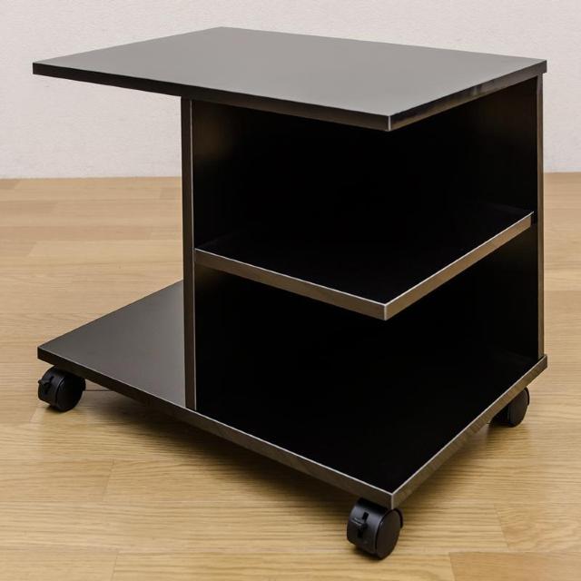 【送料無料】キャスター付サイドテーブル 木目調 机 収納 棚 アウトレット品 < インテリア/ライフ 【送料無料】キャスター付サイドテーブル 木目調 机 収納 棚 アウトレット品 < インテリア/ライフの