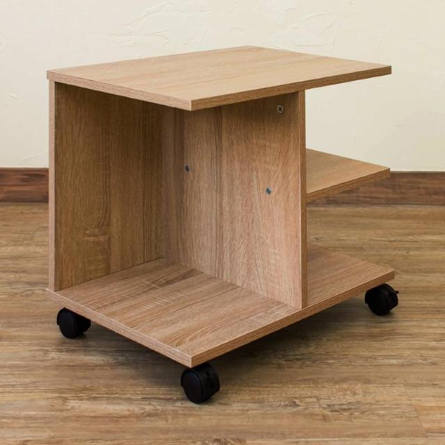 【送料無料】キャスター付サイドテーブル 木目調 机 収納 棚 アウトレット品 < インテリア/ライフ 【送料無料】キャスター付サイドテーブル 木目調 机 収納 棚 アウトレット品 < インテリア/ライフの