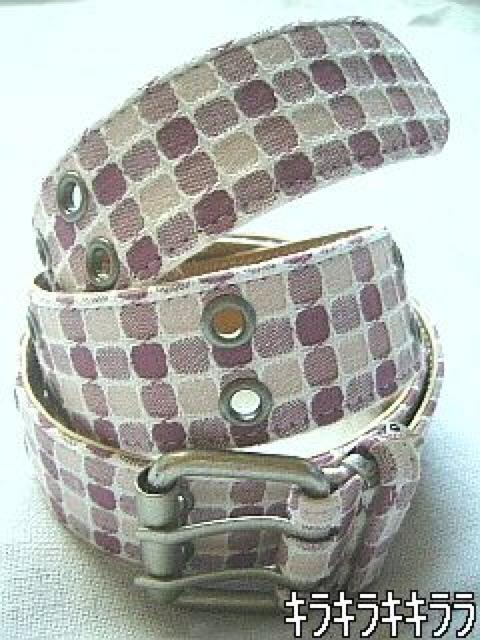 《New》ヒッピー系★ブロックチェック柄*ダブルピンベルト<ピンク> < 女性ファッション  《New》ヒッピー系★ブロックチェック柄*ダブルピンベルト<ピンク>  < 女性ファッションの
