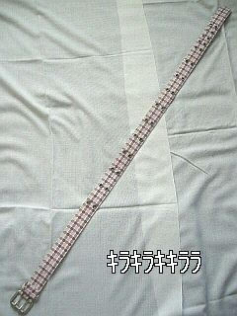 《New》ヒッピー系★ブロックチェック柄*ダブルピンベルト<ピンク> < 女性ファッション  《New》ヒッピー系★ブロックチェック柄*ダブルピンベルト<ピンク> < 女性ファッションの