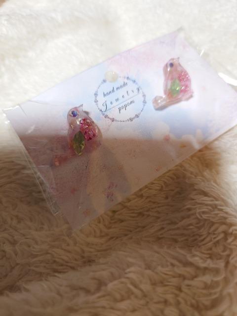 新品、ハンドメイド、レジン、鳥、バード、桜、ピアス < 女性ファッション  新品、ハンドメイド、レジン、鳥、バード、桜、ピアス  < 女性ファッションの