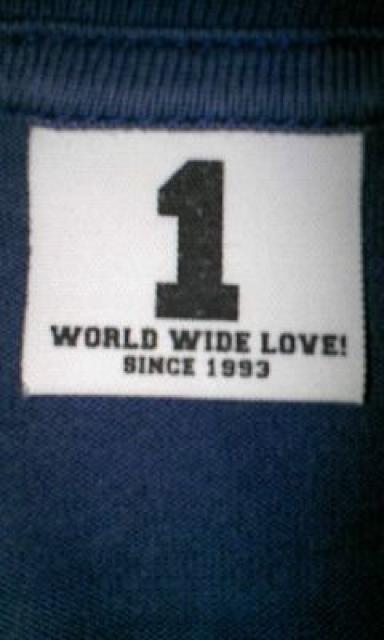 ワールドワイドラブ プリント 半袖Tシャツ Sサイズ1 紺ネイビー ロック 日本製 スター < ブランド  ワールドワイドラブ プリント 半袖Tシャツ Sサイズ1 紺ネイビー ロック 日本製 スター < ブランドの