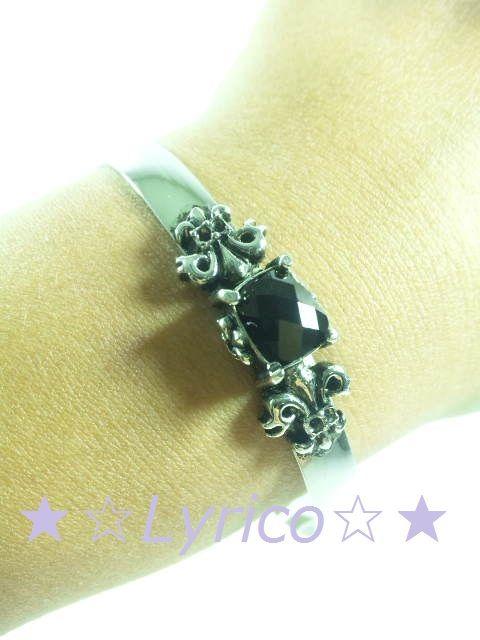 送込♪BLACKスピネルTOP☆スティールバングルブレス☆ < 男性アクセサリー/時計 送込♪BLACKスピネルTOP☆スティールバングルブレス☆ < 男性アクセサリー/時計の