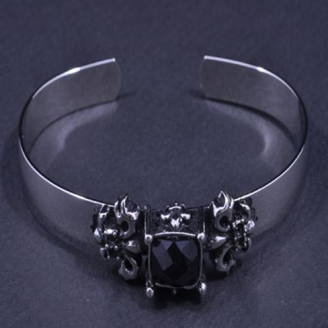 送込♪BLACKスピネルTOP☆スティールバングルブレス☆ < 男性アクセサリー/時計 送込♪BLACKスピネルTOP☆スティールバングルブレス☆ < 男性アクセサリー/時計の