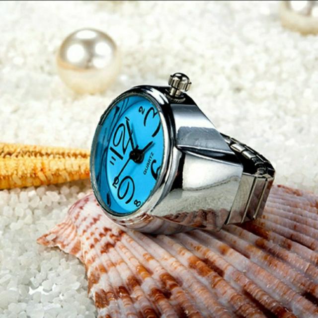 新品 未使用 指輪 時計 シンプル 9色対応  青  < 女性アクセサリー/時計  新品 未使用 指輪 時計 シンプル 9色対応  青  < 女性アクセサリー/時計の