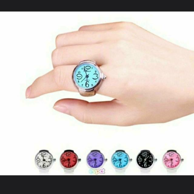 新品 未使用 指輪 時計 シンプル 9色対応  青  < 女性アクセサリー/時計  新品 未使用 指輪 時計 シンプル 9色対応  青  < 女性アクセサリー/時計の