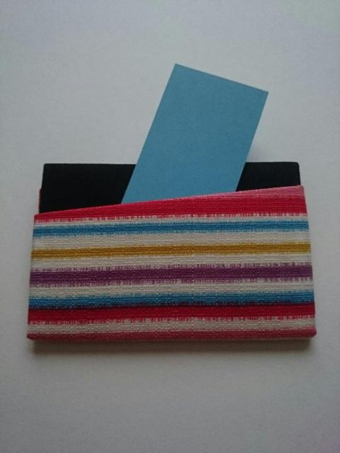 ハンドメイド☆カードケース★名刺入れ☆カラフルボーダー×ブラック★ < 女性ファッション  ハンドメイド☆カードケース★名刺入れ☆カラフルボーダー×ブラック★ < 女性ファッションの