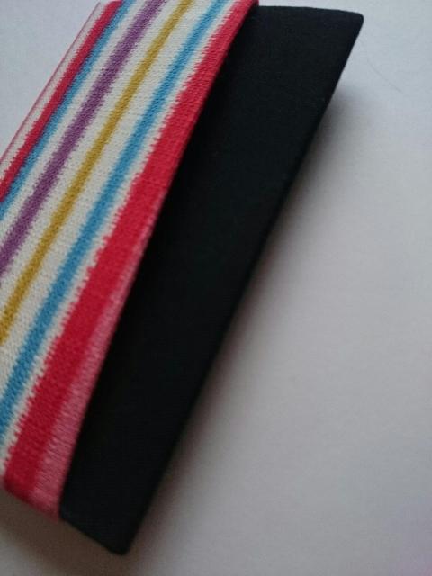 ハンドメイド☆カードケース★名刺入れ☆カラフルボーダー×ブラック★ < 女性ファッション  ハンドメイド☆カードケース★名刺入れ☆カラフルボーダー×ブラック★ < 女性ファッションの