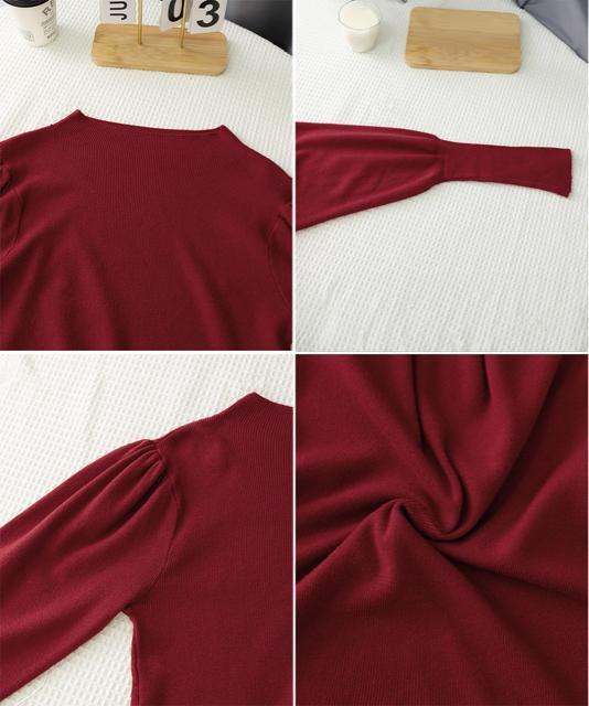 送料無料 新品 ニットセーターパフスリーブニットトップス < 女性ファッション  送料無料 新品 ニットセーターパフスリーブニットトップス < 女性ファッションの