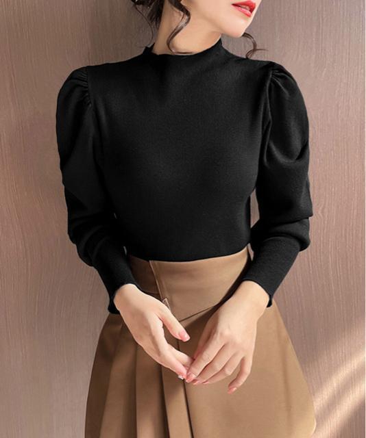 送料無料 新品 ニットセーターパフスリーブニットトップス < 女性ファッション  送料無料 新品 ニットセーターパフスリーブニットトップス < 女性ファッションの