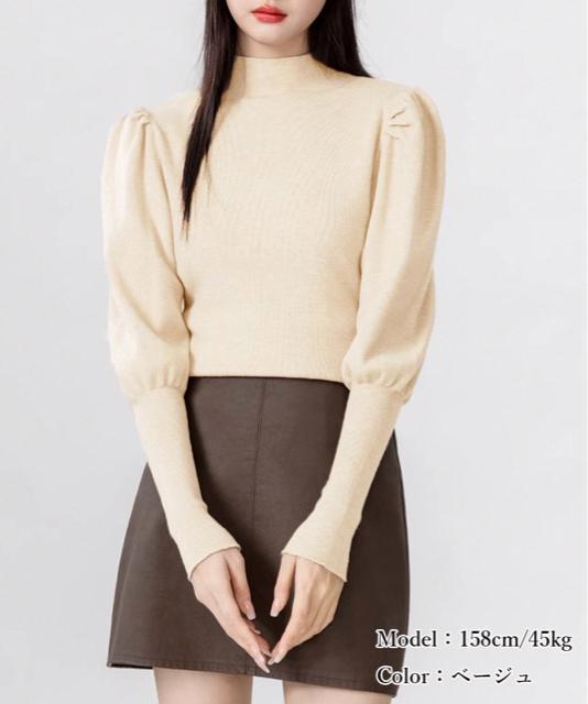 送料無料 新品 ニットセーターパフスリーブニットトップス < 女性ファッション  送料無料 新品 ニットセーターパフスリーブニットトップス < 女性ファッションの
