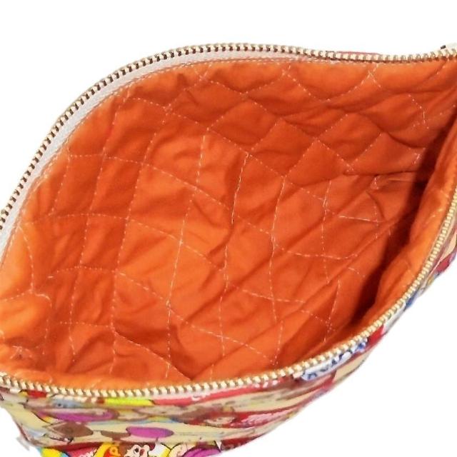 【21p幅】◆ペコちゃん・不二家お菓子×クリーム地◆ストラップ持ち手付きファスナーポーチ < 女性ファッション 【21p幅】◆ペコちゃん・不二家お菓子×クリーム地◆ストラップ持ち手付きファスナーポーチ < 女性ファッションの