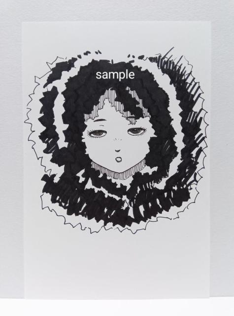 オリジナルイラスト 手描きイラスト アナログ モノクロ ハンドメイド インテリア アート 原画 絵 女性 illustration < アニメ/コミック/キャラクター  オリジナルイラスト 手描きイラスト アナログ モノクロ ハンドメイド インテリア アート 原画 絵 女性 illustration  < アニメ/コミック/キャラクターの