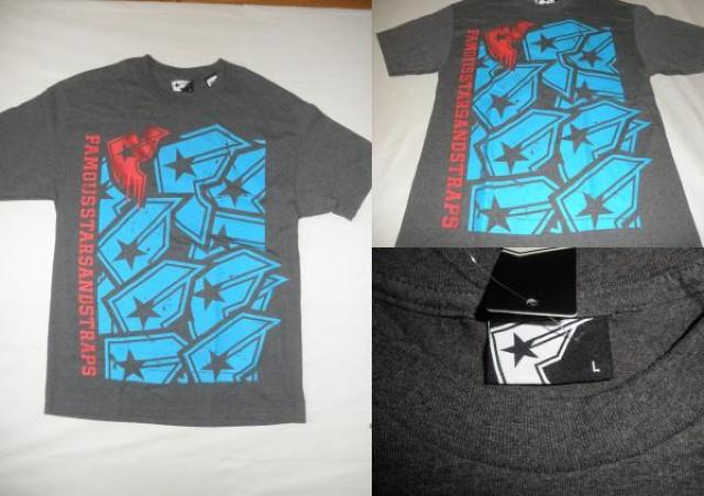 USA購入《FamousStars&Straps》ロゴプリントTシャツ US L D-GRAY < 男性ファッション  USA購入《FamousStars&Straps》ロゴプリントTシャツ US L D-GRAY < 男性ファッションの
