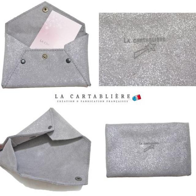 LA CARTABLIEREフランス製ラメスエードカードケース名刺入れ < 女性ファッション LA CARTABLIEREフランス製ラメスエードカードケース名刺入れ < 女性ファッションの