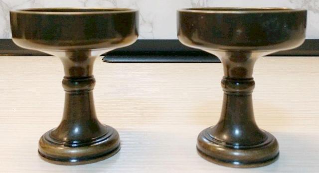 仏飯器 高さ約6.5cm×口径5.5cm 2個セット 真鍮製 お供え < インテリア/ライフ  仏飯器 高さ約6.5cm×口径5.5cm 2個セット 真鍮製 お供え  < インテリア/ライフの