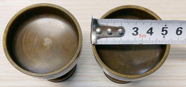 仏飯器 高さ約6.5cm×口径5.5cm 2個セット 真鍮製 お供え < インテリア/ライフ  仏飯器 高さ約6.5cm×口径5.5cm 2個セット 真鍮製 お供え < インテリア/ライフの