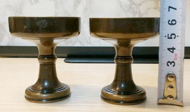 仏飯器 高さ約6.5cm×口径5.5cm 2個セット 真鍮製 お供え < インテリア/ライフ  仏飯器 高さ約6.5cm×口径5.5cm 2個セット 真鍮製 お供え < インテリア/ライフの