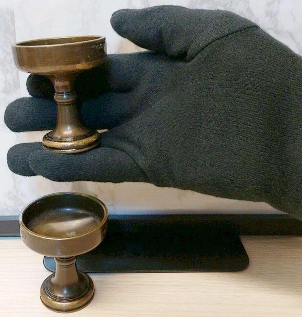 仏飯器 高さ約6.5cm×口径5.5cm 2個セット 真鍮製 お供え < インテリア/ライフ  仏飯器 高さ約6.5cm×口径5.5cm 2個セット 真鍮製 お供え < インテリア/ライフの