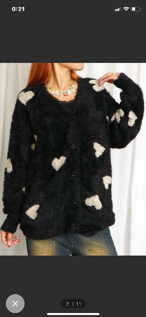 ハート;;可愛いふんわり肉厚なニットカーディガン美品 < 女性ファッション ハート;;可愛いふんわり肉厚なニットカーディガン美品 < 女性ファッションの