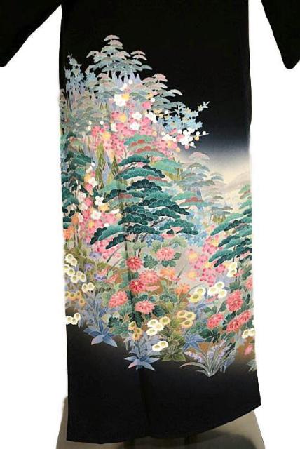 【最高峰】美品 十日町友禅作家 【阿部佳雪】暈し染め 津軽平野 比翼付 黒留袖 身丈165.5cm 裄丈66cm T3546 < 女性ファッション  【最高峰】美品 十日町友禅作家 【阿部佳雪】暈し染め 津軽平野 比翼付 黒留袖 身丈165.5cm 裄丈66cm T3546 < 女性ファッションの