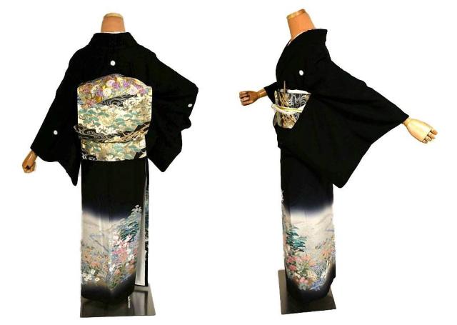 【最高峰】美品 十日町友禅作家 【阿部佳雪】暈し染め 津軽平野 比翼付 黒留袖 身丈165.5cm 裄丈66cm T3546 < 女性ファッション  【最高峰】美品 十日町友禅作家 【阿部佳雪】暈し染め 津軽平野 比翼付 黒留袖 身丈165.5cm 裄丈66cm T3546 < 女性ファッションの